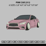 Pink Car 2312 Embroidery File 6 sizes