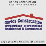 Carlos Contruction Embroidery File 6 size