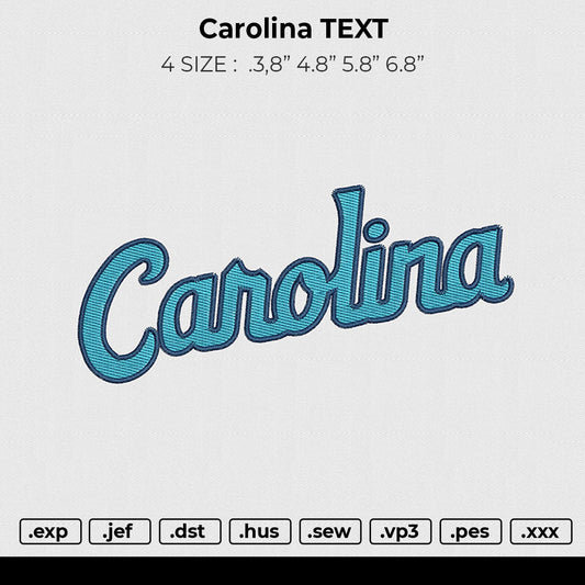 Carolina TEXT Embroidery