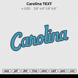 Carolina TEXT Embroidery