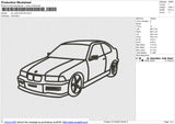 Car Outline Embroidery File 6 size