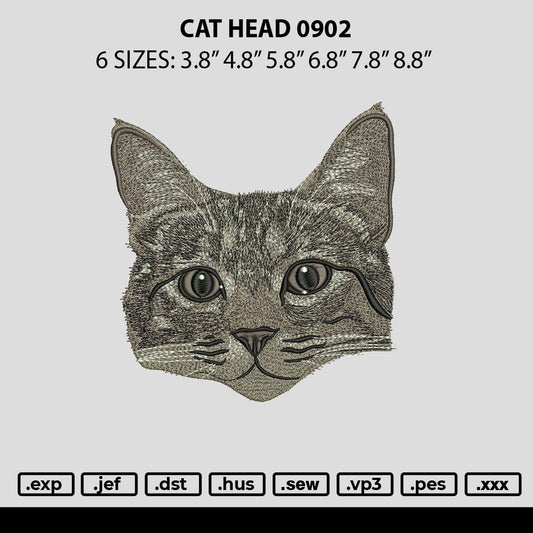 Cat Head 0902 Embroidery File 6 sizes