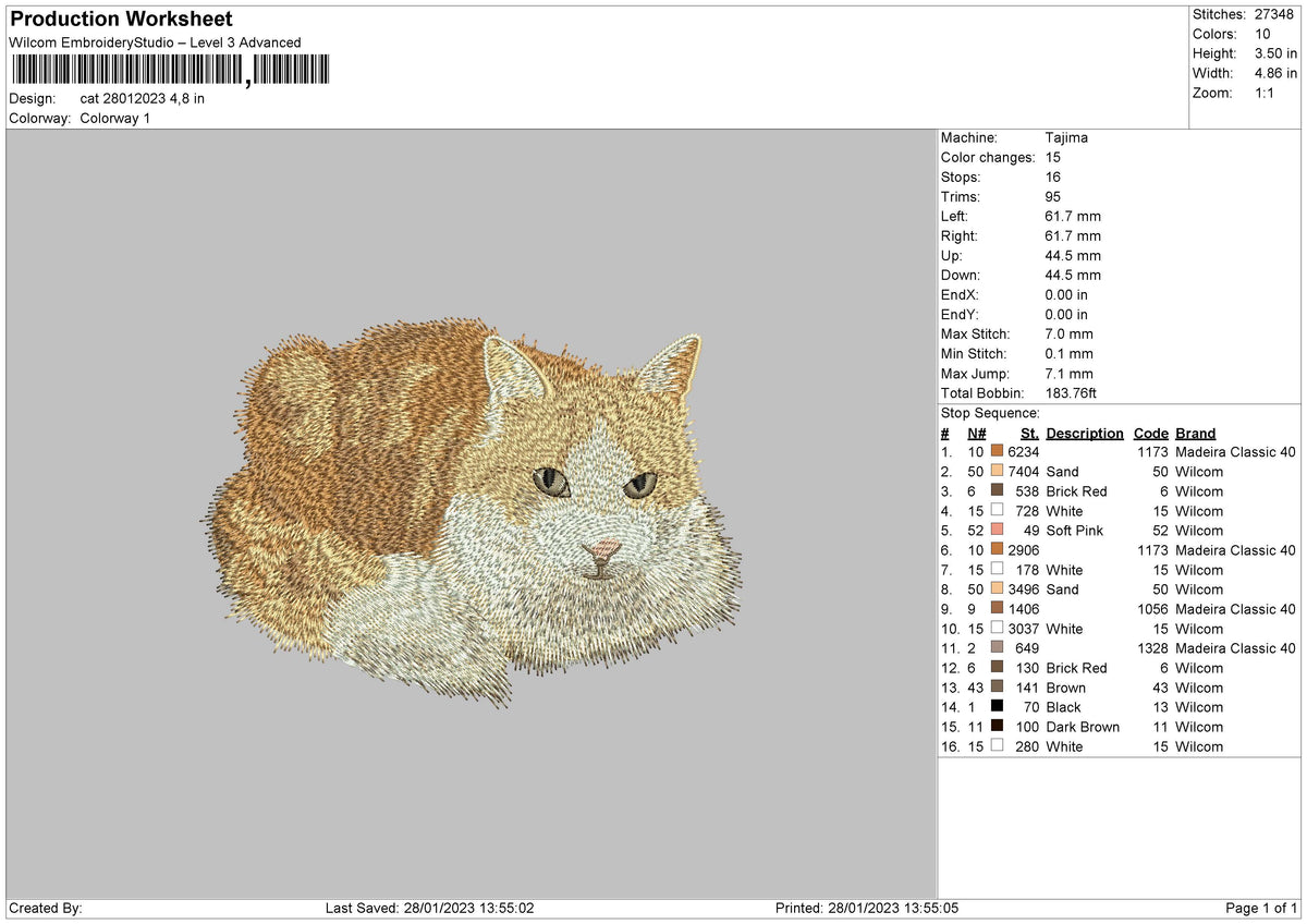 Cat 2801 Embroidery File 6 sizes
