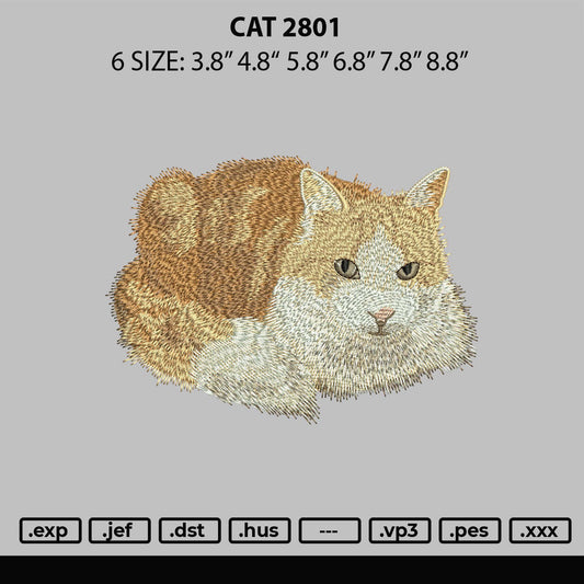Cat 2801 Embroidery File 6 sizes