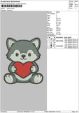 Cat Love Embroidery File 6 sizes