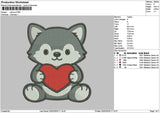 Cat Love Embroidery File 6 sizes