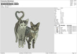 Cats 1412 Embroidery File 6 sizes
