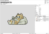 Cat watching Embroidery File 6 size
