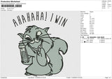 Cat win Embroidery File 6 size