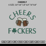 Cheers F Embroider File 6 sizes