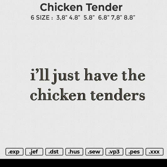 Chicken tender Embroidery File 6 size
