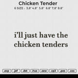 Chicken tender Embroidery File 6 size