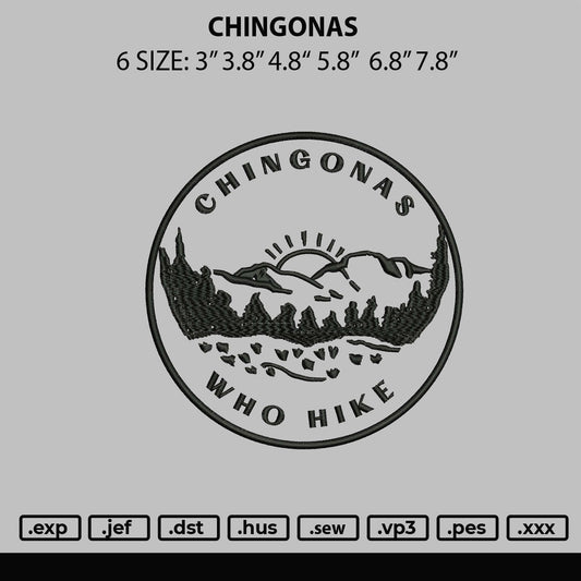 Chingonas Embroidery File 6 sizes