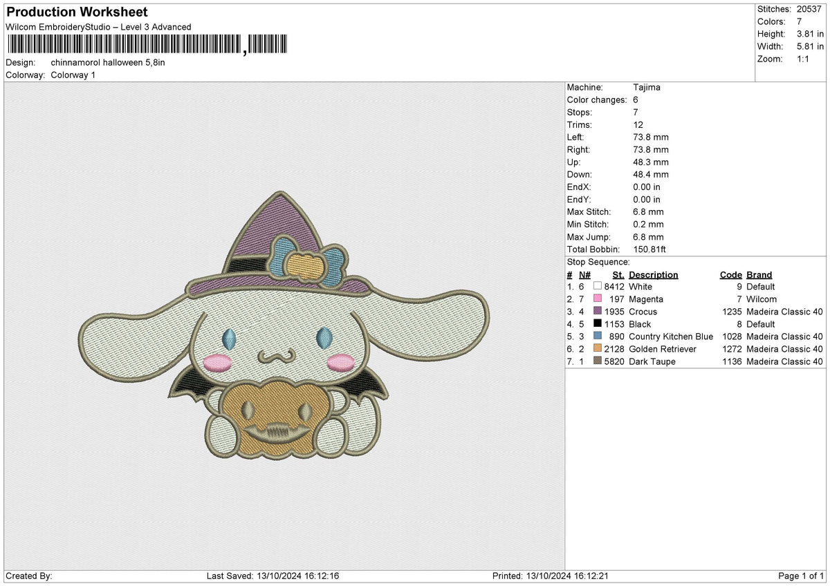 Chinnamorol Halloween Embroidery File 6 size