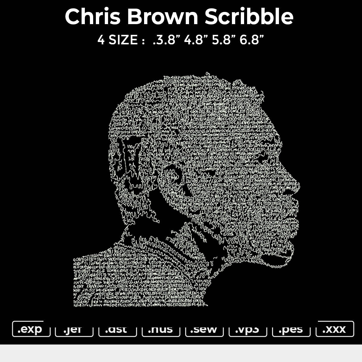 Chris Brown Scribble Embroidery