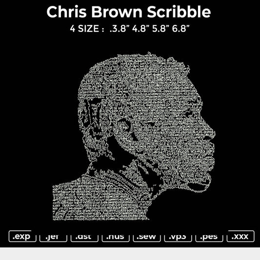 Chris Brown Scribble Embroidery