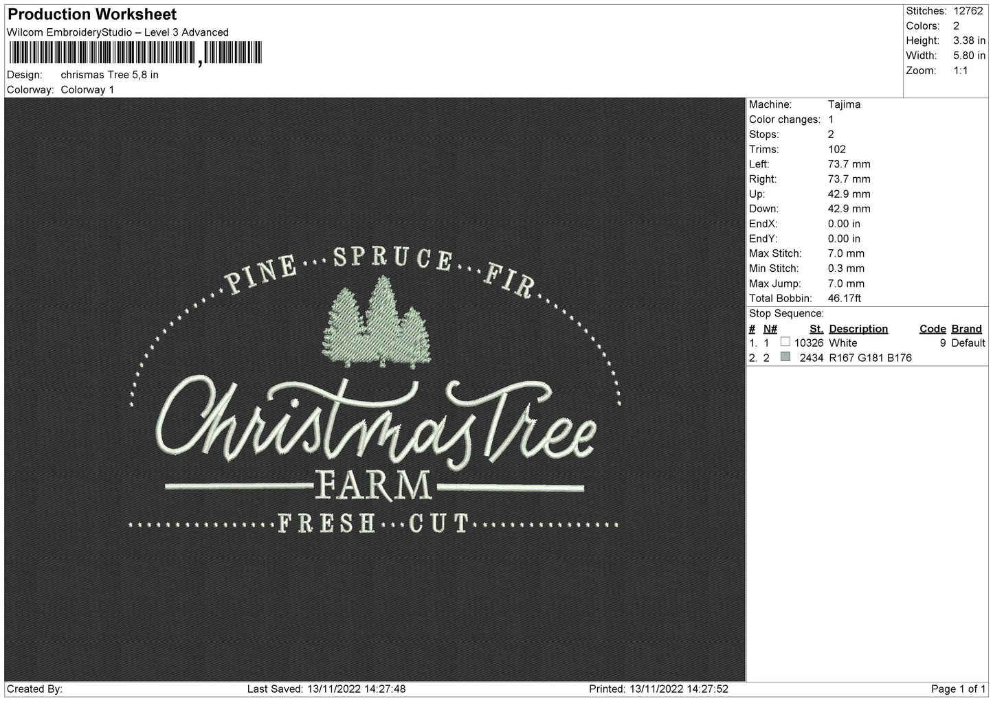 chrismas Tree Embroidery