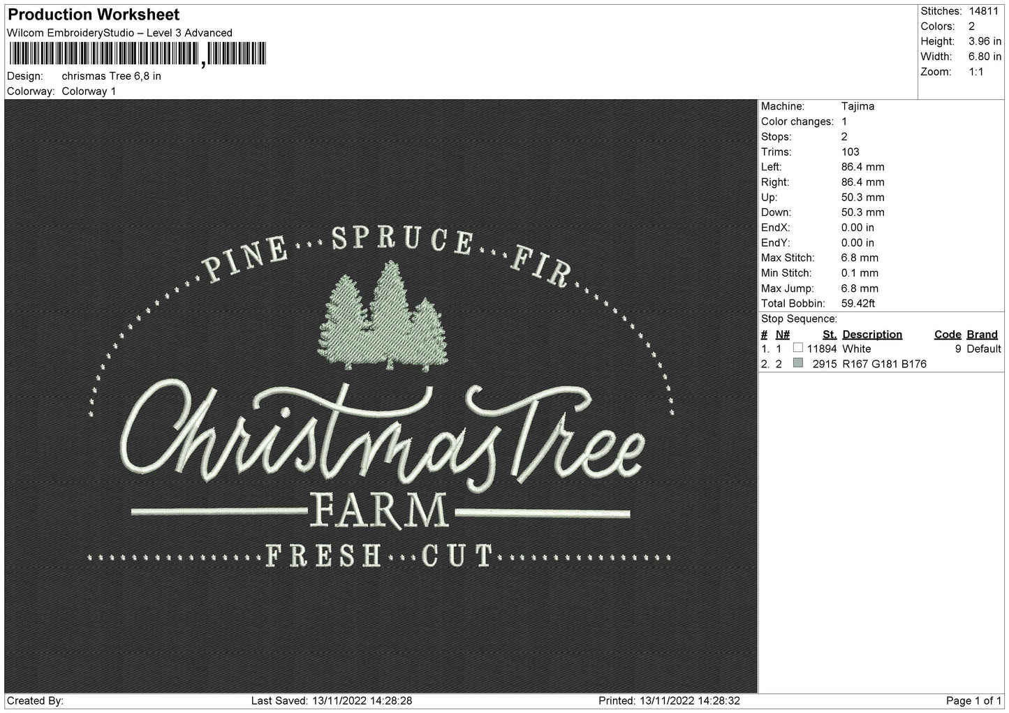 chrismas Tree Embroidery