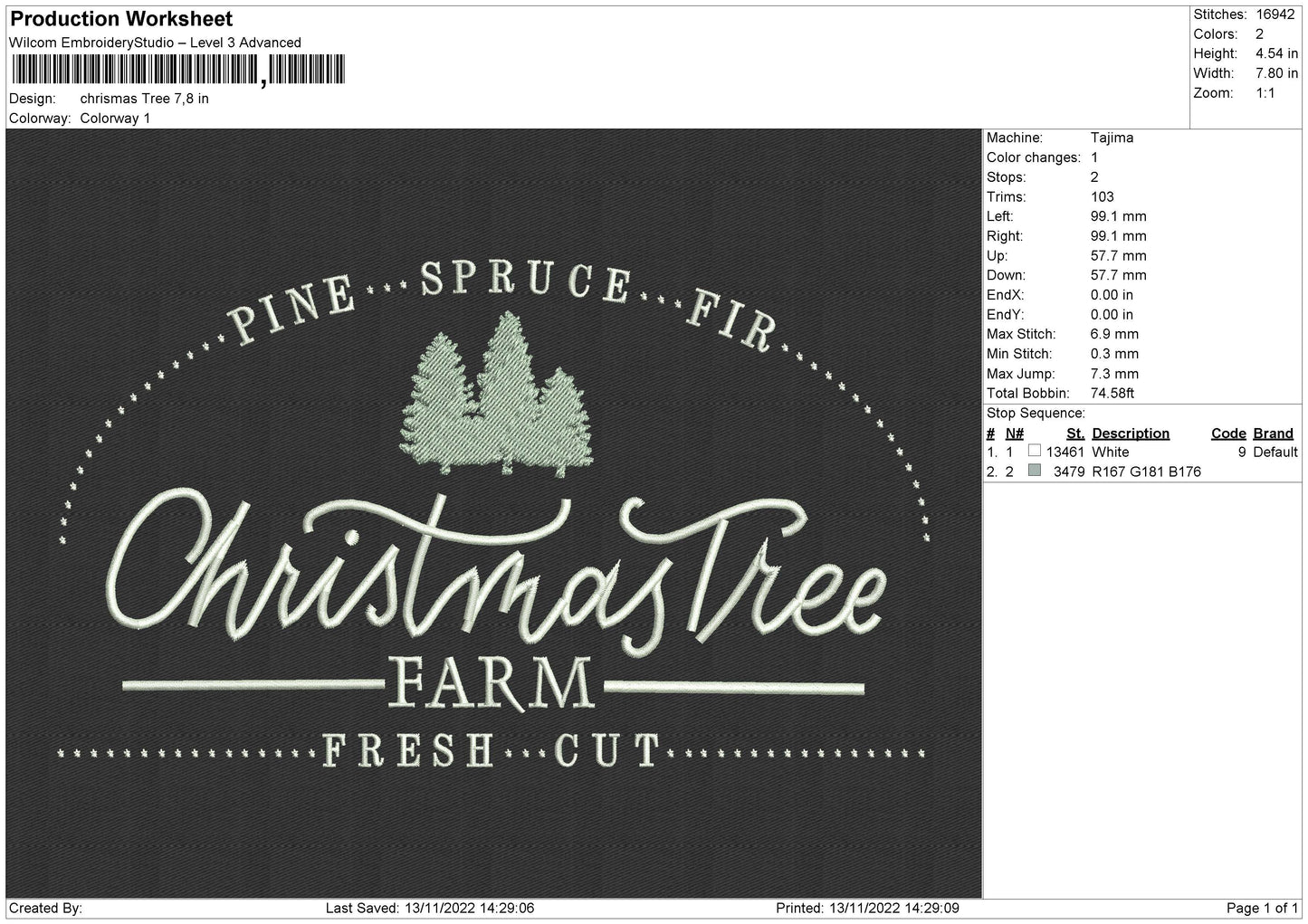 chrismas Tree Embroidery