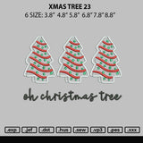 Xmas Tree 23 Embroidery File 6 sizes