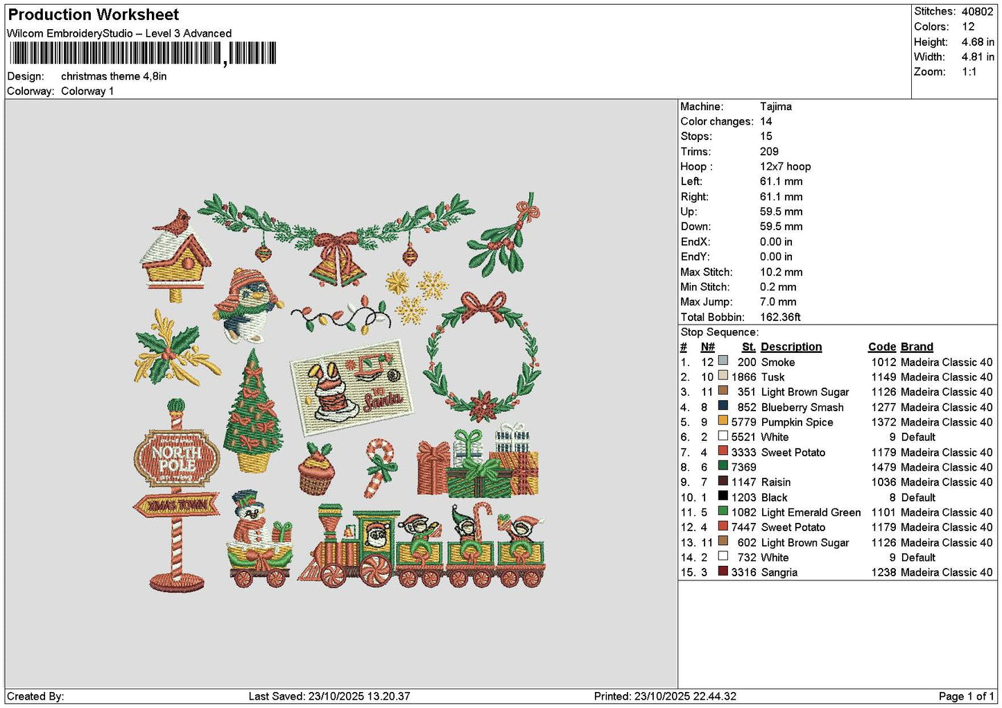 Icons Xmas 001 Embroidery File 6 sizes