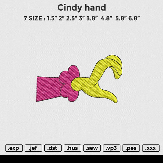 Cindy hand Embroidery File 6 size