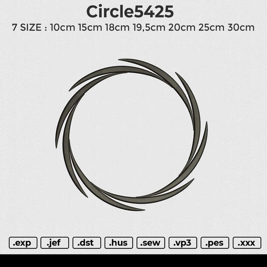 circle5425 Embroidery File 6 size