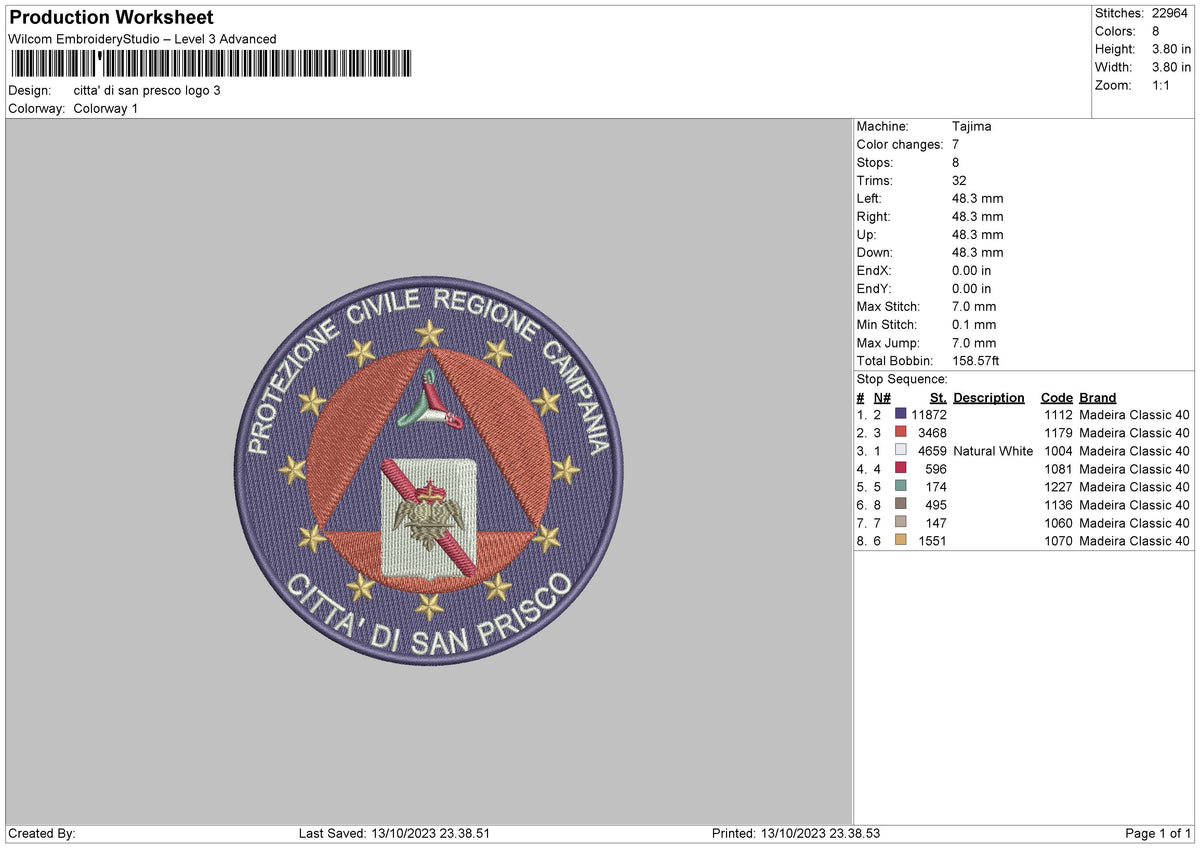 San Presco Embroidery File 6 sizes
