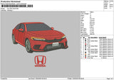 Red Car 2022 Embroidery File 6 sizes