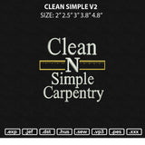 Clean Simple V2 Embroiery File 6 sizes