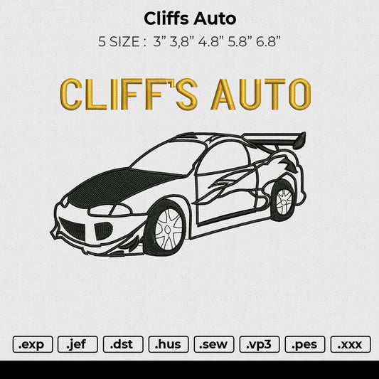 Cliffs auto Embroidery