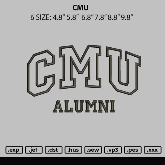 Cmu Embroidery File 6 sizes