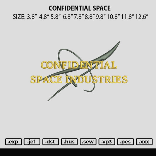 Confidential Space Embroidery File 6 sizes