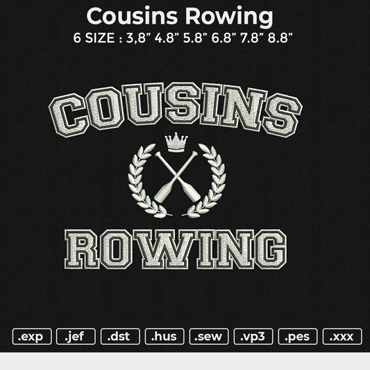 Cousins Rowing Embroidery File&nbsp;6 size