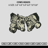 Cows Heads Embroidery File 6 sizes