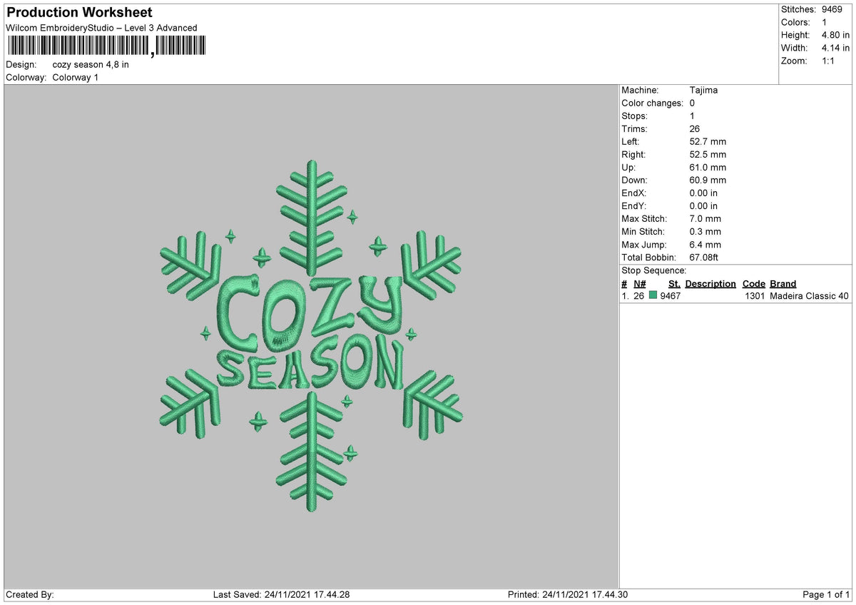 Cozy Season Embroidery