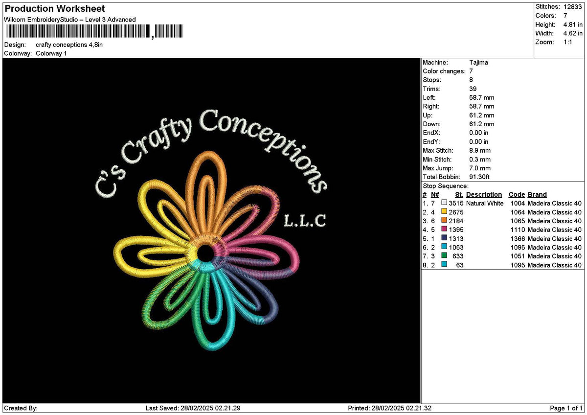 Craftytext Embroidery File 6 sizes