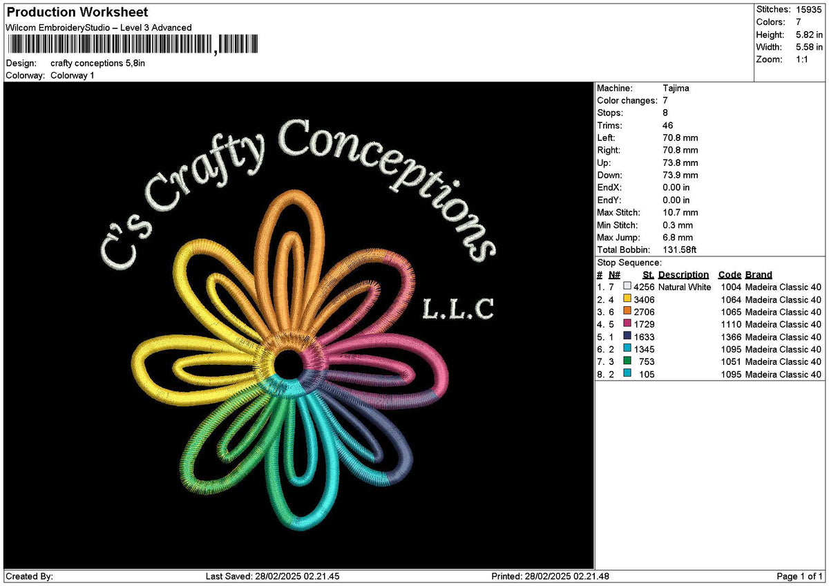 Craftytext Embroidery File 6 sizes