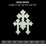 Cross White Embroidery File 6 sizes