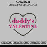 Daddy Heart Embroidery File 6 sizes