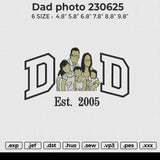 Dad Photo 230625 Embroidery File 6 size