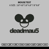 Mouse Text Embroidery File 6 sizes