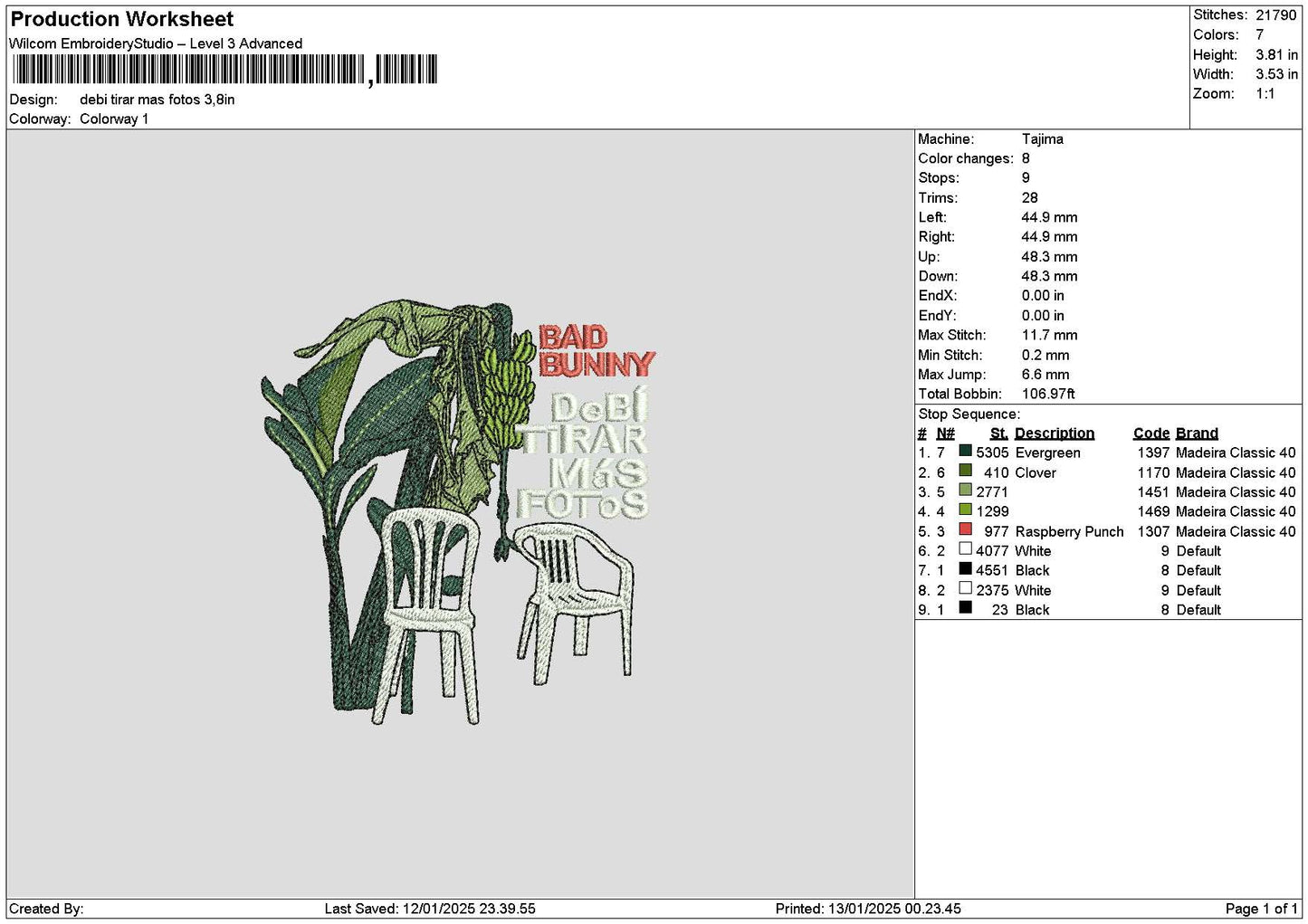 Debitext Embroidery File 6 sizes