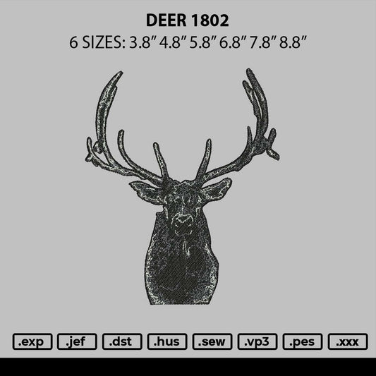 Deer 1802 Embroidery File 6 sizes