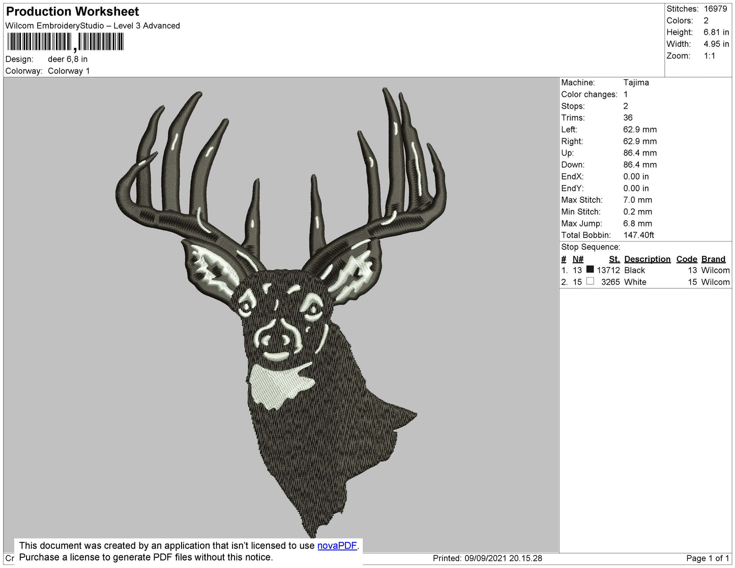 Deer Embroidery