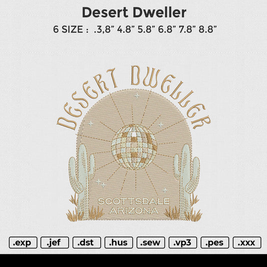 Desert dweller  Embroidery File 6 size