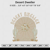 Desert dweller  Embroidery File 6 size