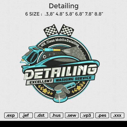 Detailing Embroidery File 6 size