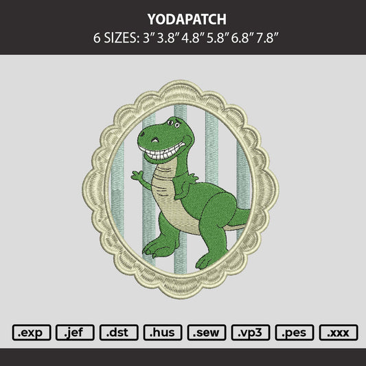 Dinopatch Embroidery Machine Design File 6 sizes