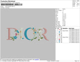 Dior Text Flowers Embroidery